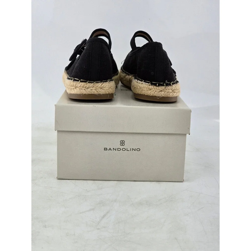 Bandolino Pannie2 Espadrille Flats Womens 8 Black Mary Jane Buckle - Excellent